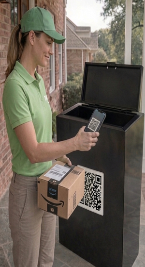 Driver scanning QR code